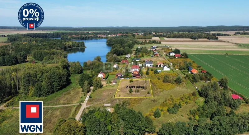 Grunt budowlany jednorodzinny na  sprzedaż Wysoka - Działka 2409 m2 , ok. 150 m od Jeziora Paklicko Małe, powiat międzyrzecki, obręb Wysoka.